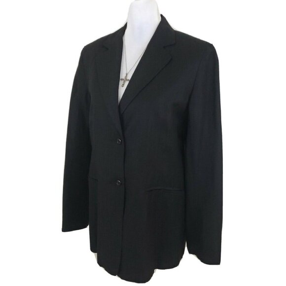 ADOLFO STUDIO ~Woman Size 8~ Black Blazer Long Sleeve Linen Blend Jacket. - Picture 12 of 12